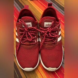 adidas Red Athletic Sneakers with White Stripes